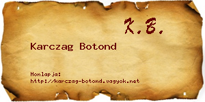 Karczag Botond névjegykártya