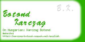 botond karczag business card